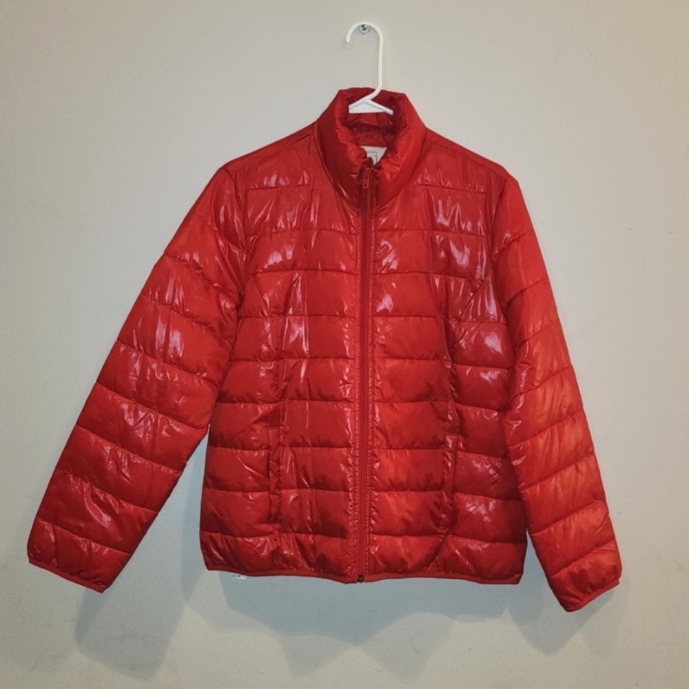 Red lightweight puffer jacket ladies size Large